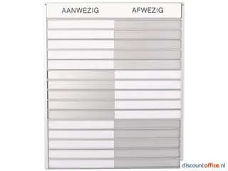 In-uit Bord 45 Namen Aluminium Aan/afwezigheidsbord Groot Wit - 1