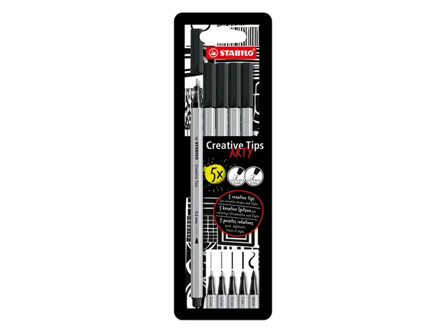 Creative Tips STABILO Arty assorti tips zwart blister à 5 stuks