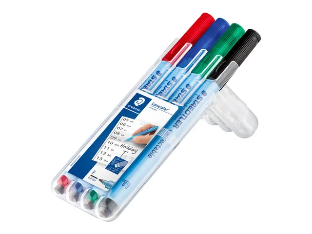 Viltstift Staedtler OHP Lumocolor 305 Non Perm. Correct F set à 4st