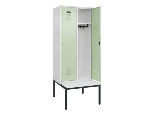 locker met bank,HxBxD 2120x800x815mm,2vak,vak B 400mm,cilinderslot