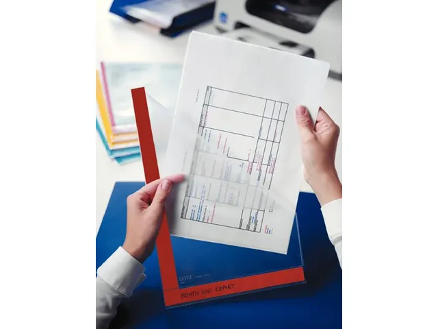 L-map Leitz premium A4 0.15mm PP gekleurde rand transparant