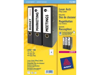 Rugetiket Avery Zweckform breed 61x192mm zelfklevend wit L4761-100 - 3
