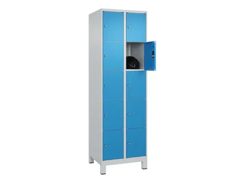 lockerkast,HxBxD 1950x600x500mm,2x5vakken,vak B 300mm,cil.-slot,voeten