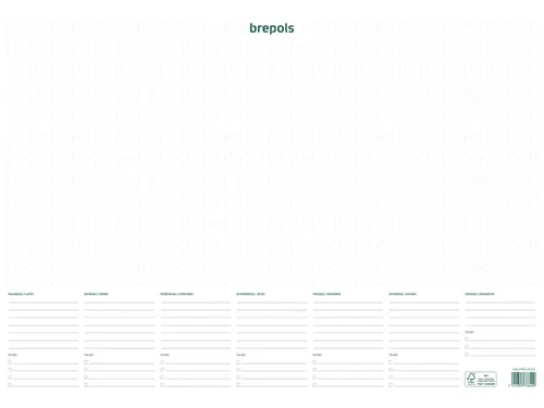 Schrijfonderlegger Met Weekkalender Ongedateerd