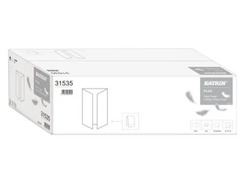 Katrin 31535 Vouwhanddoek Plus C-Vouw 2-Laags Easyflush wit