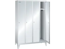 garderobekast,HxBxD 1850x1200x500mm,4vak,vak B 300mm,cil.-slot,voeten