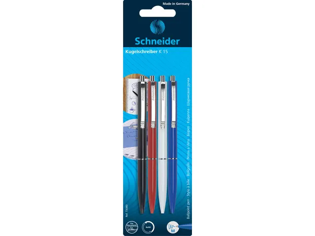 Stylo à bille Schneider K15 blister 4 pcs