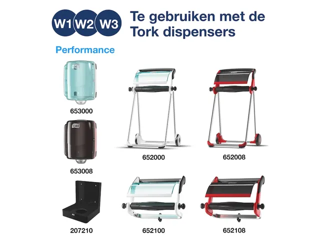 Tork 130042 W1,W2,W3 Plus Poetspapier Premium 2-laags Wit 255m