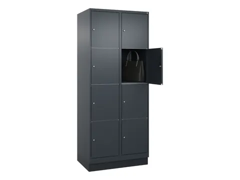 lockerkast,HxBxD 1950x800x500mm,2x4vakken,vak B 400mm,cil.-slot,sokkel