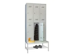 banklocker,dubbeldeks,HxBxD 2150x900x800mm,RAL7035,front RAL7035