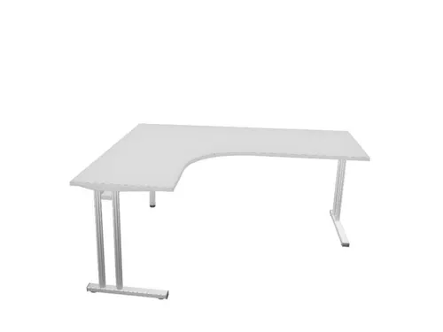 bureau in vrije vorm,HxBxD 740x1800x1600mm,vrije vorm,MP-lichtgrijs