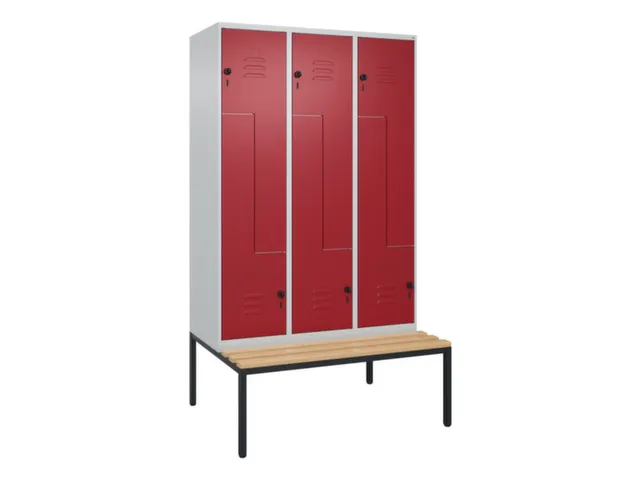 Z-garderobekast,HxBxD 2120x1200x815mm,6vak,vak B 400mm,draaigrendel