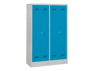 garderobekast,HxBxD 1850x1170x500mm,4vak,RAL7035,front RAL5012 - 2