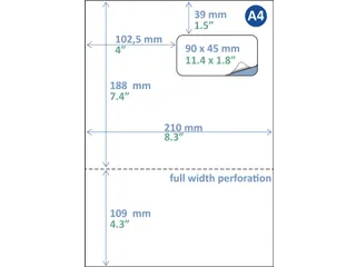 Pakbon label A4 90x45mm 500 Vel - 2