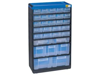 magazijnkast HxBxD 525x300x135mm 30laden behuizing zwart/blauw - 2
