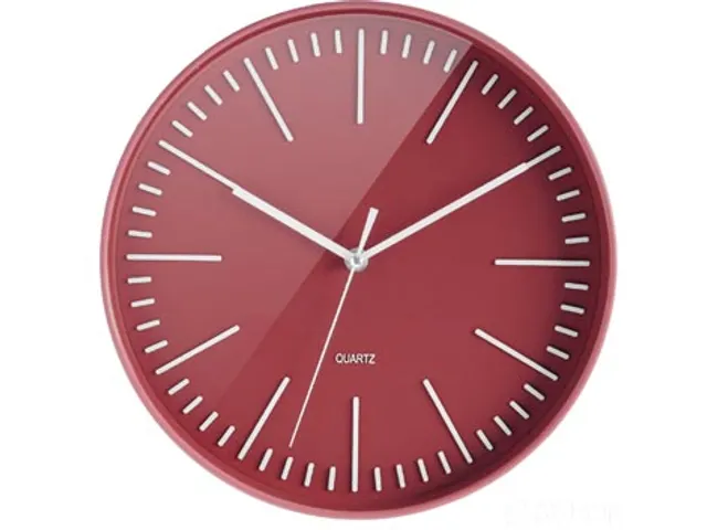 Orium by CEP wandklok 30cm Tendance rood streepaanduiding