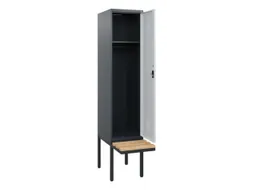 locker met bank,HxBxD 1950x400x815mm,1vak,vak B 400mm,cilinderslot