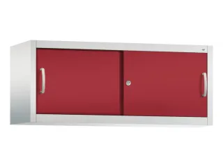 opzetkast,v. schuifdeurkast,romp RAL7035,front RAL3003 - 1