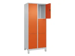 lockerkast,HxBxD 1950x800x500mm,2x3vakken,vak B 400mm,cil.-slot,voeten