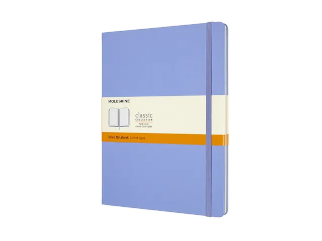Notitieboek Moleskine XL 190x250mm lijn hard cover hydrangea blue