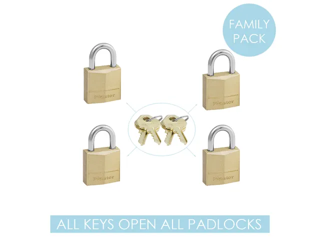 Hangslot MasterLock 4 gelijksluitend messing 20mm