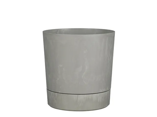 Plantenpot Mica Coco met schotel rond grijs 23.5 x 22.5 cm