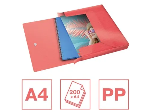 Colour'Breeze elastobox, ft A4, 2,5 cm, koraal