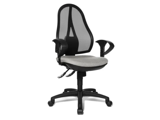Siège De Bureau Pivotant Assise Gris Clair Dossier Mailles Noir