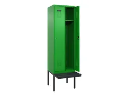 locker met bank,HxBxD 2120x600x815mm,2vak,vak B 300mm,cilinderslot