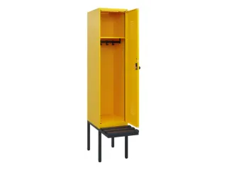locker met bank,HxBxD 1950x400x815mm,1vak,vak B 400mm,draaigrendel - 1