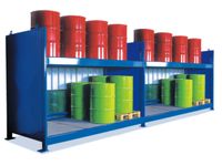 Vatencontainer 2230x6200x1390mm 40x200l 2 Vakniveaus Opvangbak 2x450l