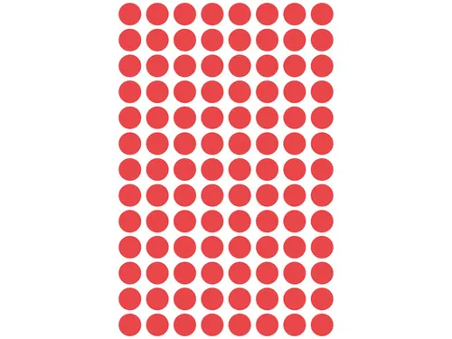 Etiket Zweckform 8mm rond blister 4 vel a 104 et. rood Non-permanent