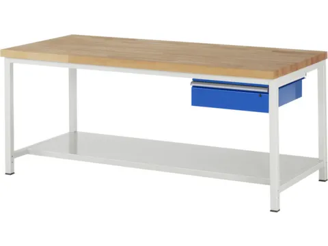 werkbank,HxBxD 840-1040x2000x900mm,beukblad,draagverm. 1250kg,4voeten