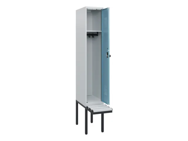 locker met bank,HxBxD 1950x300x815mm,1vak,vak B 300mm,draaigrendel