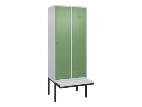 locker met bank,HxBxD 2120x800x815mm,2vak,vak B 400mm,cil.-slot
