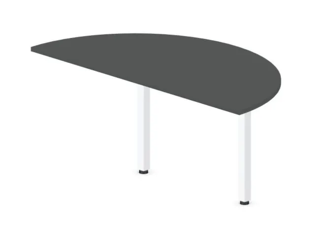 aanbouwtafel,i.h.v.,HxBxD 720-840x1600x800mm,halfrond,MS-donkergrijs