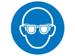 gebodsbord,oogbescherming dragen,sticker,folie,Ø 100mm