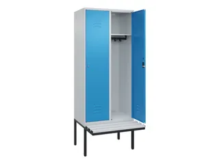 locker met bank,HxBxD 2120x800x815mm,2vak,vak B 400mm,cil.-slot - 2