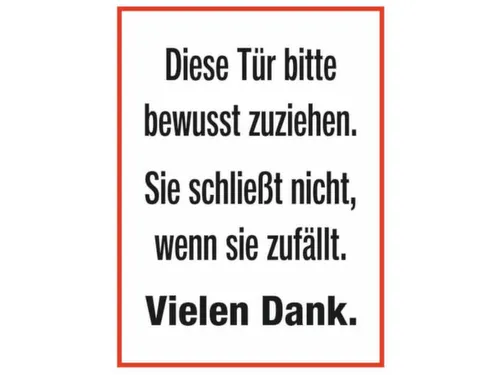 deurbord,Deze deur goed dichttrekken.,folie,rood/wit/zwart,zelfklevend