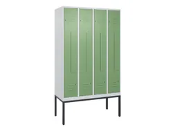 Z-garderobekast,HxBxD 2120x1200x500mm,vak B 150/300mm,cil.-slot