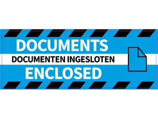 Verpakkingsetiketten 46x125mm Op Rol Documents Enclosed 250 Stuks - 2