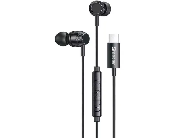 Sandberg USB-C/A In-Ear oordopjes met Line-Mic Zwart