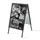 Stoepbord 70x100cm Design Zwart Rechte Hoek 32mm