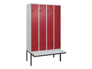 Z-garderobekast,HxBxD 2120x1200x815mm,8vak,vak B 300mm,draaigrendel - 1