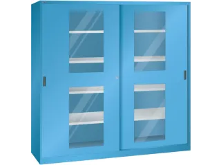 venster-schuifdeurkast 1950x2000x580mm 8xStalen bodem RAL5012 - 1