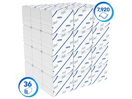 Toiletpapier Scott Control gevouwen 2-laags 36x220vel wit 8509