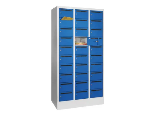 Postsorteerkast 1850x930x500mm 3x10 Vakken Ral7035 Front Ral5010