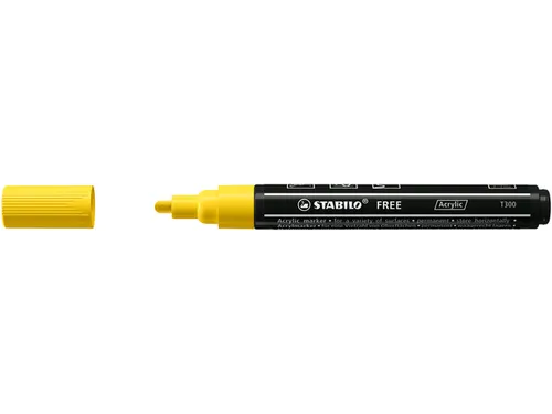 Acrylmarker STABILO Free Acrylic T300 geel 2-3mm