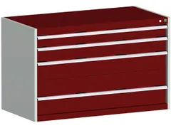 ladekast HxBxD 800x1300x750mm 4laden romp RAL7035 front RAL3004