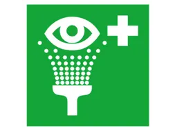 EHBO-bord,oogspoelstation,wandbord,aluminium,lang nalichtend